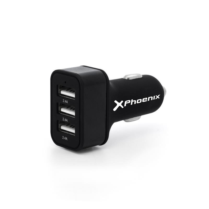 Cargador Coche Smartphone Phoenix 5V 3x USB 7.2A