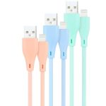 Cable Lightning a USB 2.0 Nanocable a/M 1M 3UD Blue Pink Green Liso