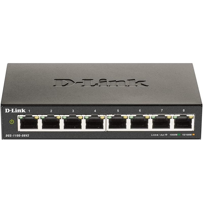Switch D-Link Gigabit 8 Puertos + PoE DGS-1100-08P Switch D-Link Gigabit 8 Puertos + PoE DGS-1100-08P