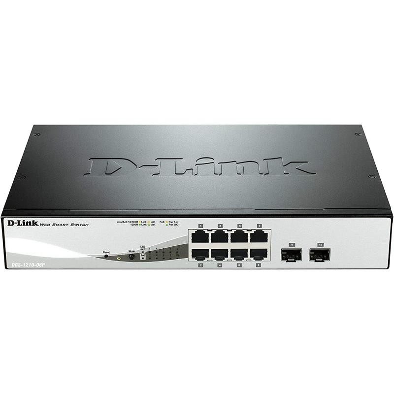 Switch D-Link Gigabit 8 Puertos DGS-1210-08P PoE Uplink Switch D-Link Gigabit 8 Puertos DGS-1210-08P PoE Uplink