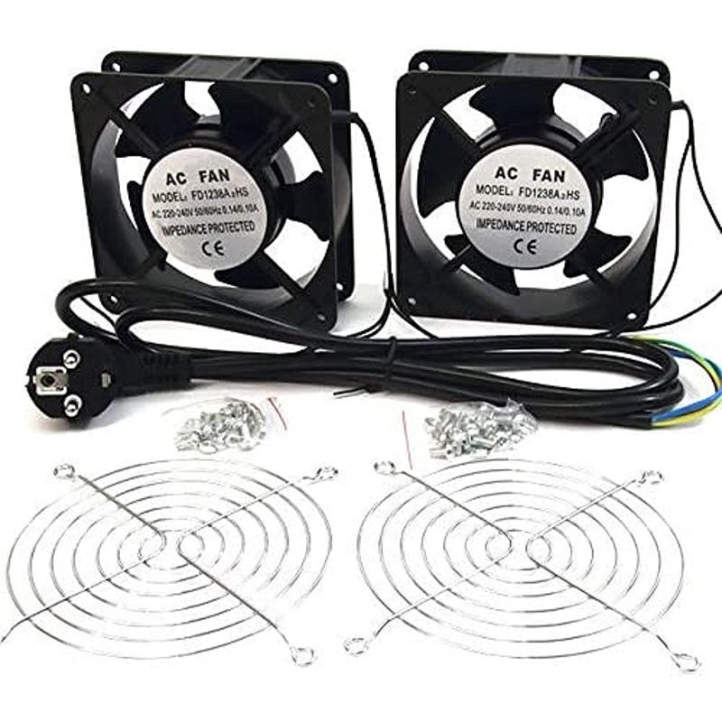 Ventilador Doble 12 CM PowerGreen Armario Rack