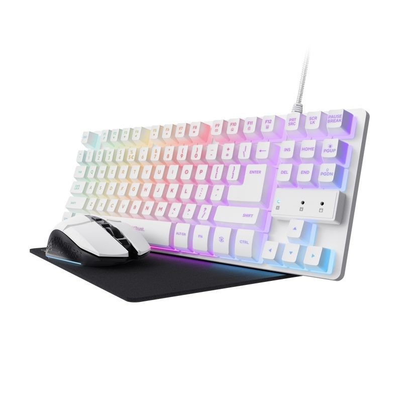 Teclado + Ratón Wireless + Alfombrilla Trust Gxt 794W Gaming Bundle White
