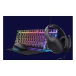 Teclado + Ratón + Auriculares + Alfombrilla Trust Gxt 780 Gaming Bundle Black