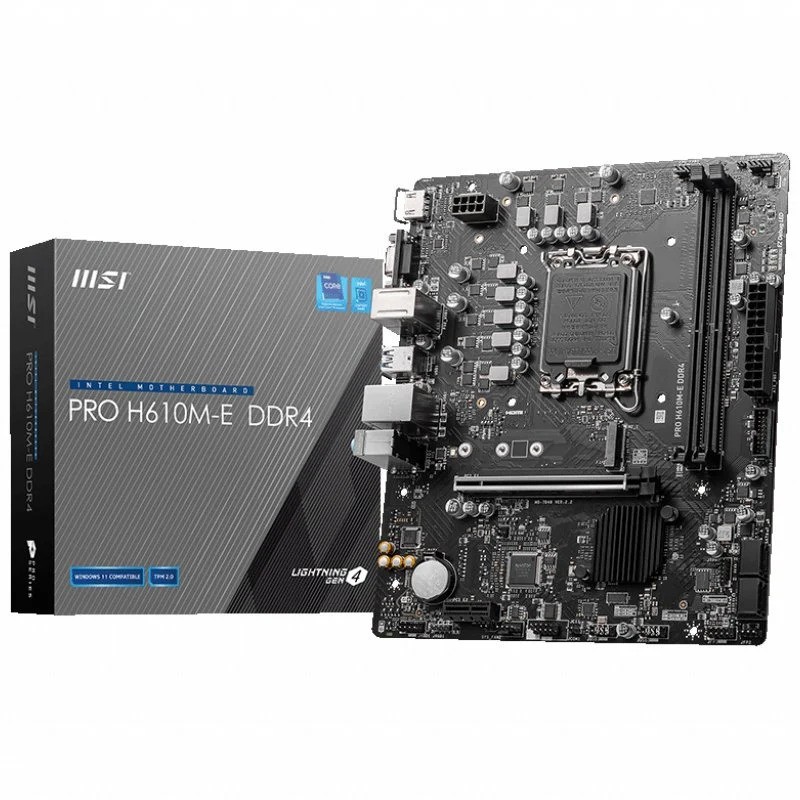 Placa Base MSI Pro H610M-E DDR4 Matx VGA + HDMI Placa Base MSI Pro H610M-E DDR4 Matx VGA + HDMI