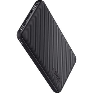 Powerbank Trust Primo Slim 5000MAH 2A USB + USB-C + Micro-usb Eco Black
