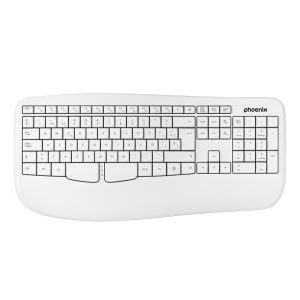Teclado Phoenix K201 Ergonómico Wireless White