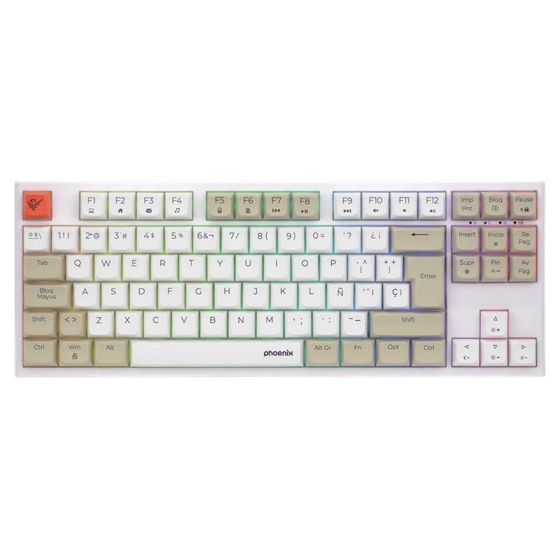 Teclado Phoenix Royal Gaming Mecanico Tkl USB RGB White Teclado Phoenix Royal Gaming Mecanico Tkl USB RGB White