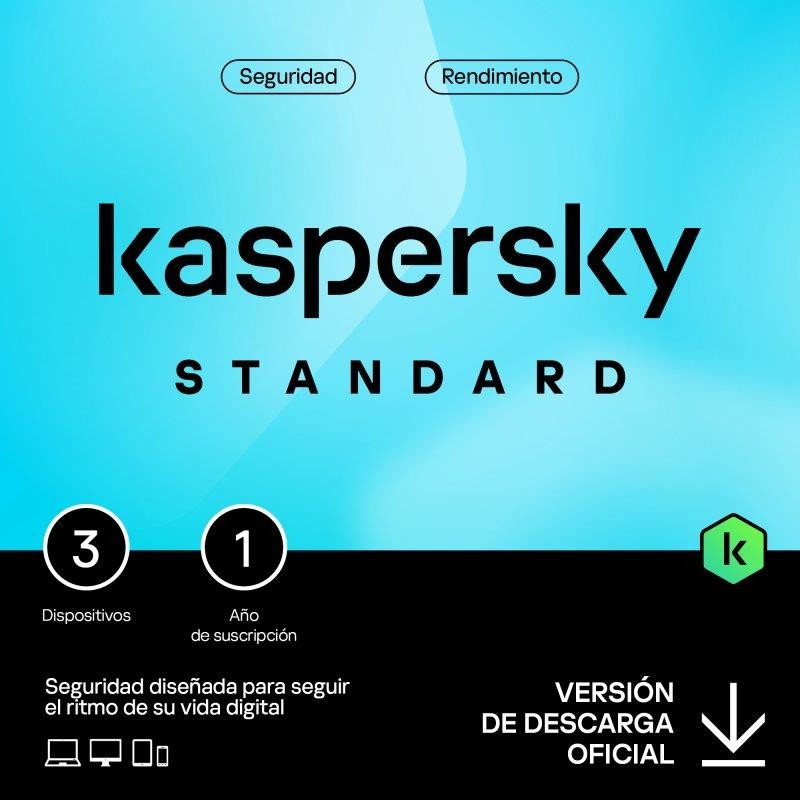 Antivirus Kaspersky Standard 1YEAR 3L PC/Mac/Android/iOS L.electronica