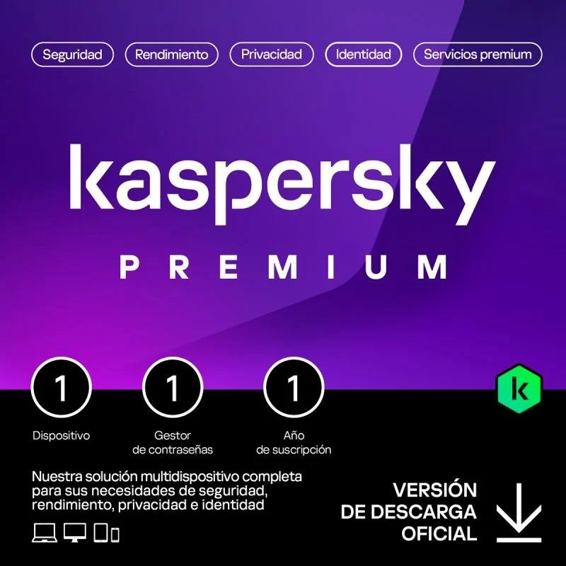 Antivirus Kaspersky Premium 1YEAR 1L PC/Mac/Android/iOS L.electronica