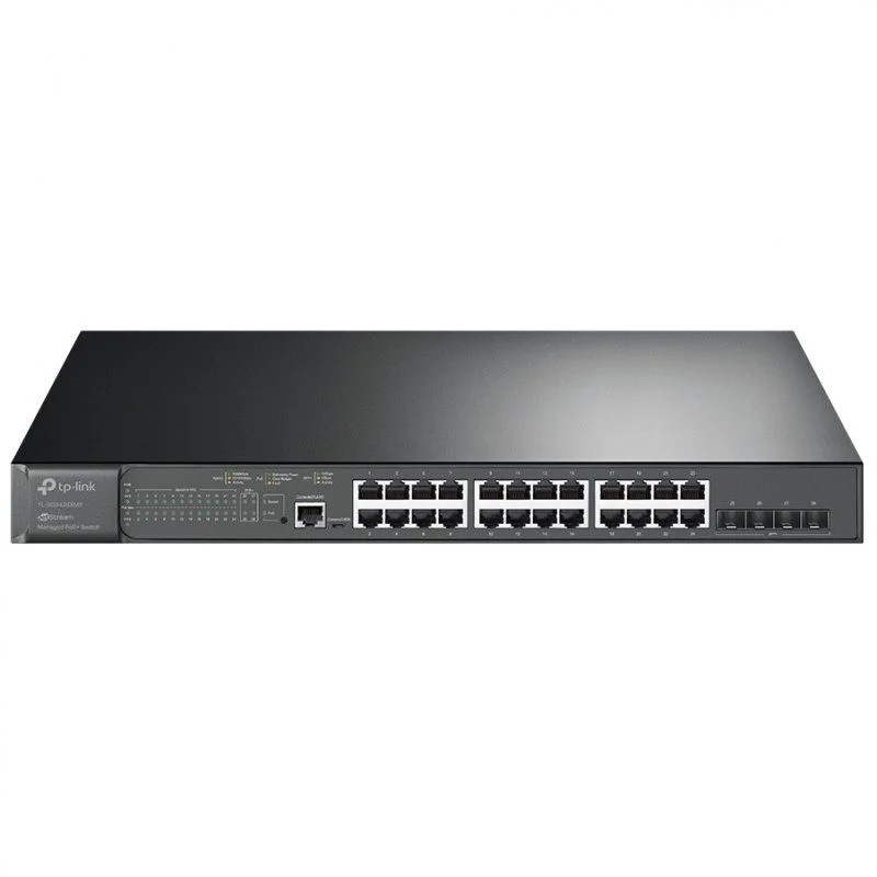 Switch TP-Link 24 Puertos Gigabit Poe+ 4 Puertos 10GE Sfp+ L2+