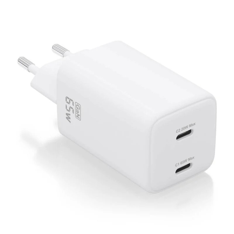 Cargador de Pared Aisens Gan 2XUSB-C 65W White Cargador de Pared Aisens Gan 2XUSB-C 65W White