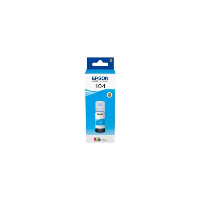 Tinta Epson Bote 104 Cyan Ecotank Bottle C13T00P240