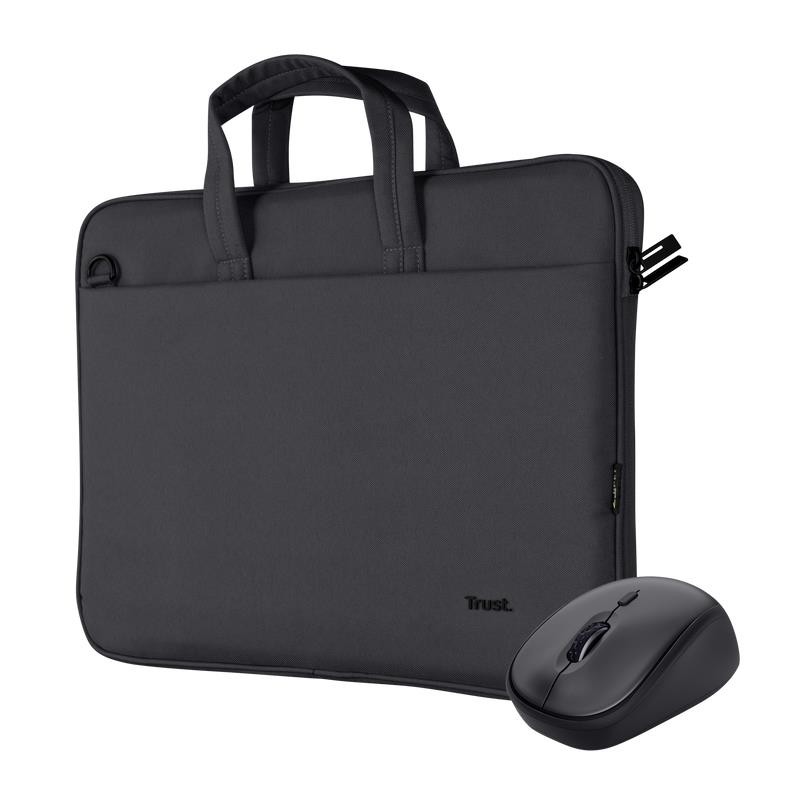 Maletin Trust Bologna 16 Black + Ratón Wireless Silent Black Maletin Trust Bologna 16 Black + Ratón Wireless Silent Black