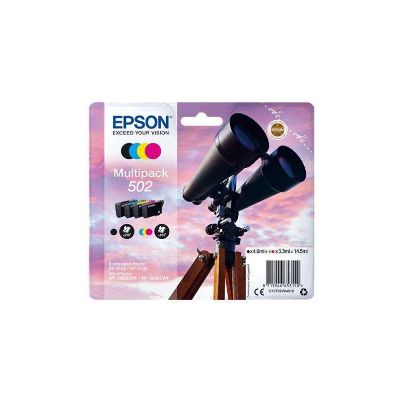 Tinta Epson C13T02V64010 T02V6 Multipack 502