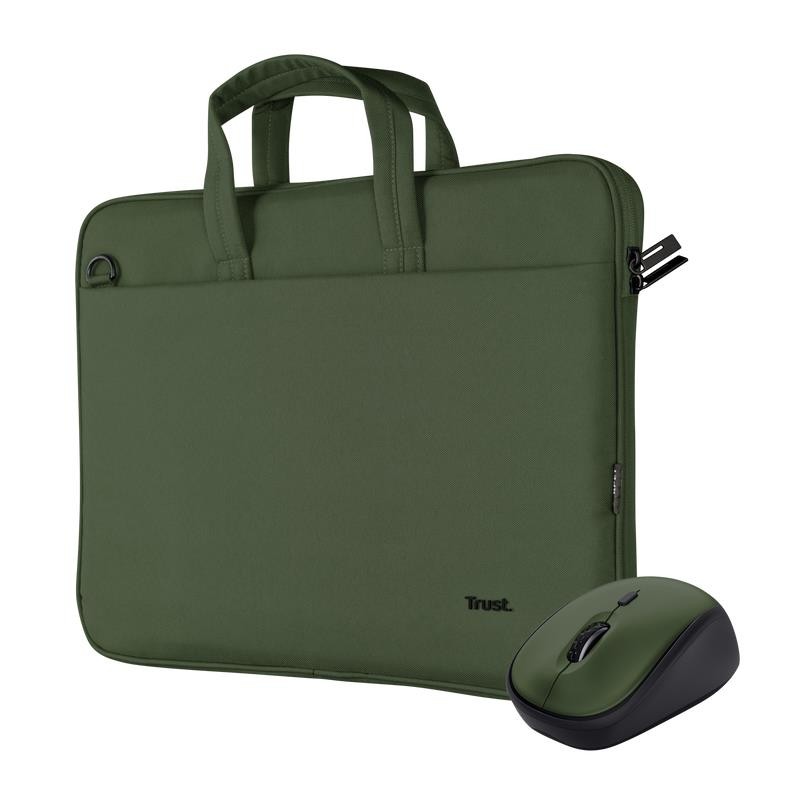 Maletin Trust Bologna 16 Green + Ratón Wireless Silent Green Maletin Trust Bologna 16 Green + Ratón Wireless Silent Green