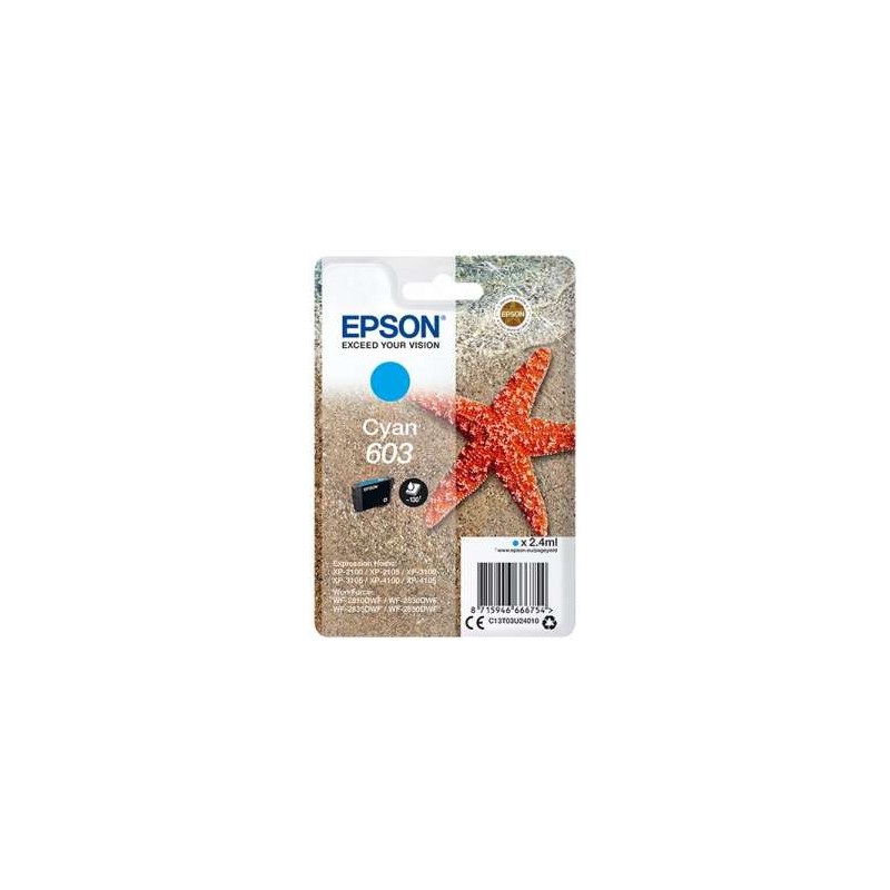 Tinta Epson C13T03U24010 Cyan T03U2 Nº603 Tinta Epson C13T03U24010 Cyan T03U2 Nº603