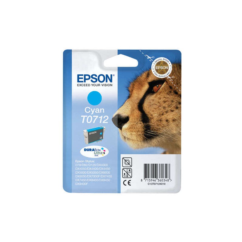 Tinta Epson C13T07124012 T0712 Cyan