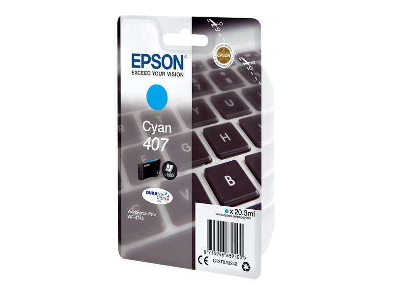 Tinta Epson C13T07U240 L T07U2 Cyan WF-4745DTWF 407L