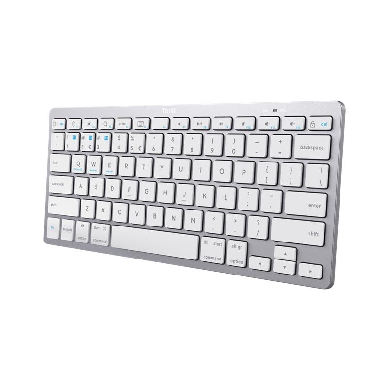 Teclado Trust Basics Slim Wireless Bluetooth Tkl Silver