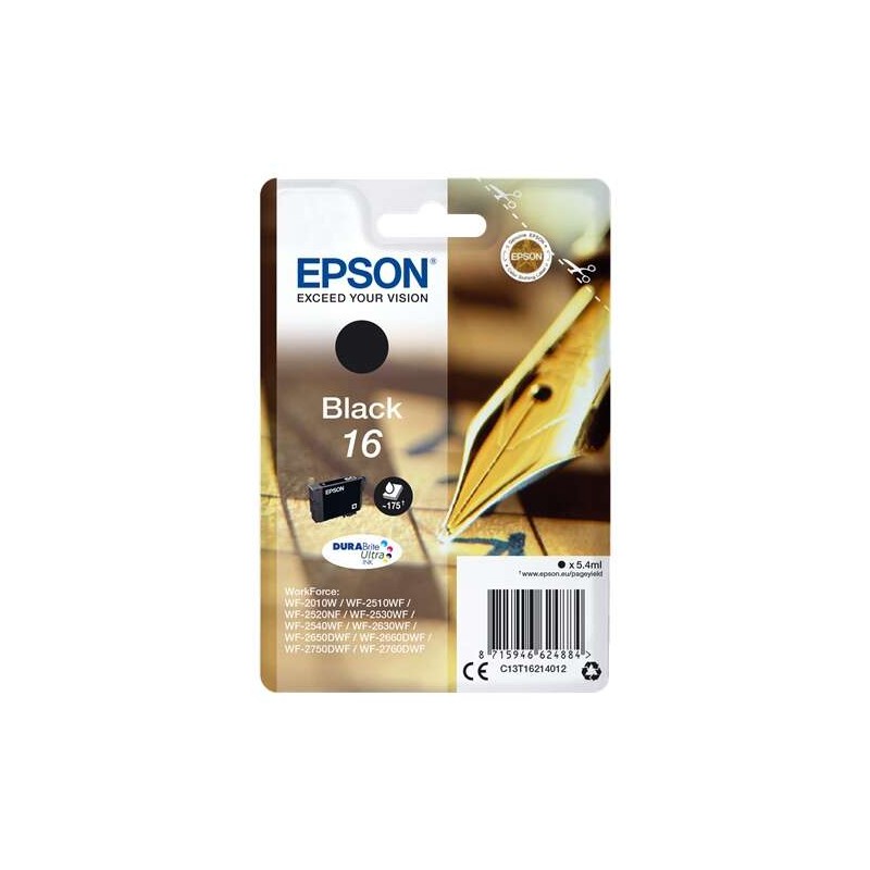 Tinta Epson C13T162140 T1621 Black 16