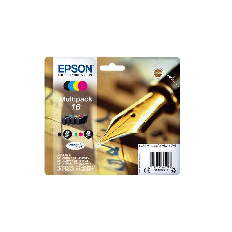 Tinta Epson C13T16264012 T1626 Multipack 16