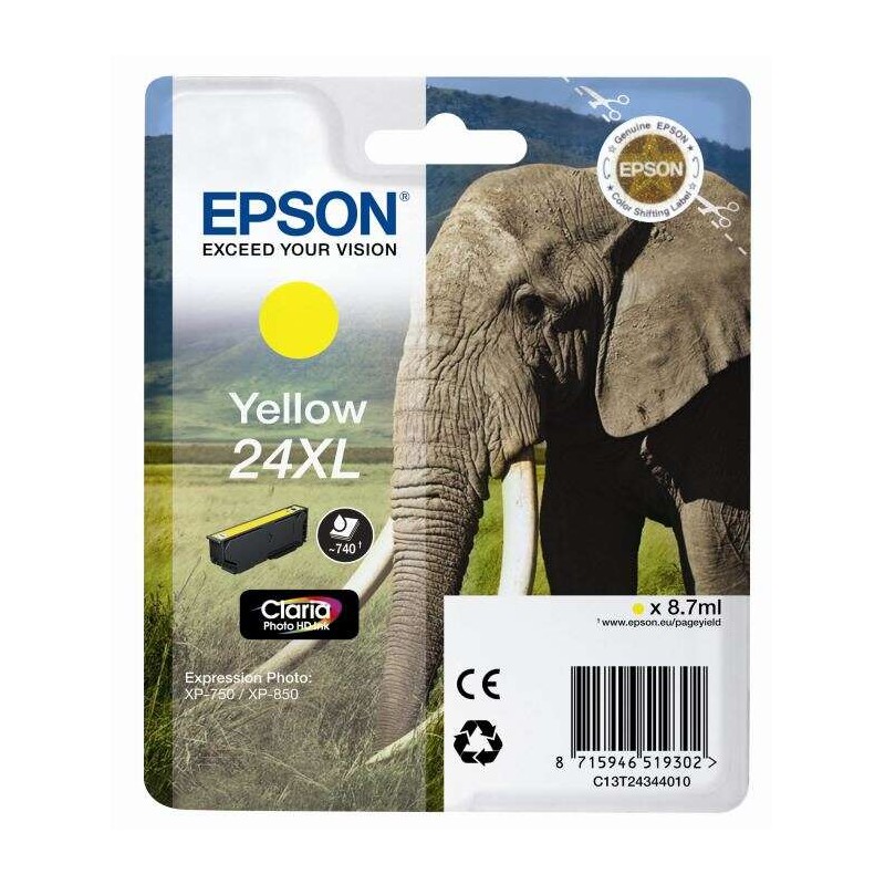 Tinta Epson C13T24344012 T2434 Yellow 24XL