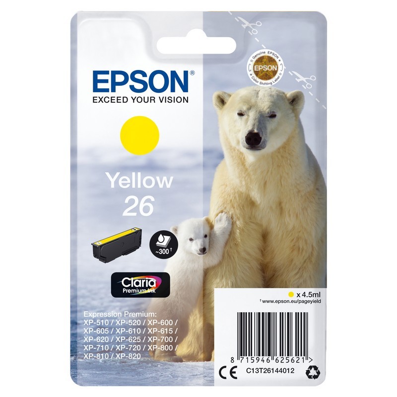 Tinta Epson C13T26144022 Yellow T2614