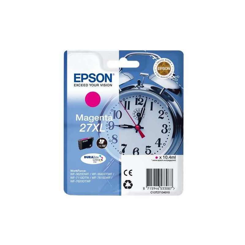 Tinta Epson C13T27134012 T2713 Magenta 27XL Durabrite Ultra