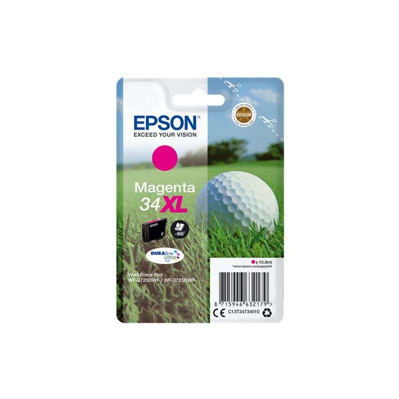 Tinta Epson C13T34734010 Magenta 34XL Durabrite Ultra T3472