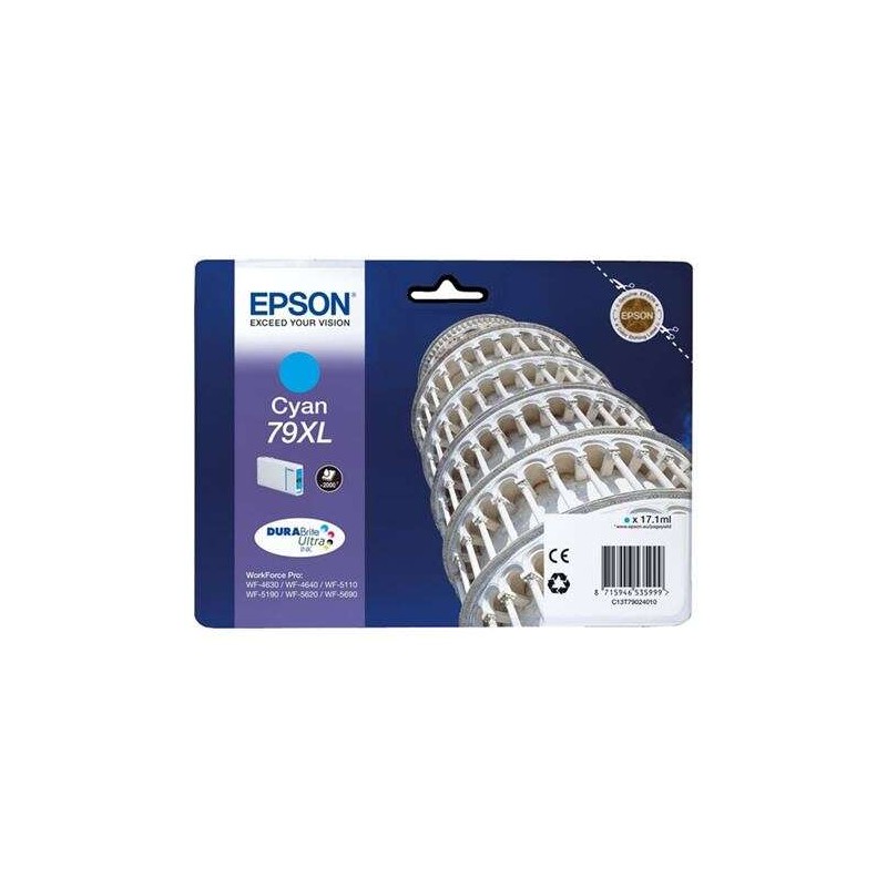 Tinta Epson C13T79024010 T7902 Cyan 79XL