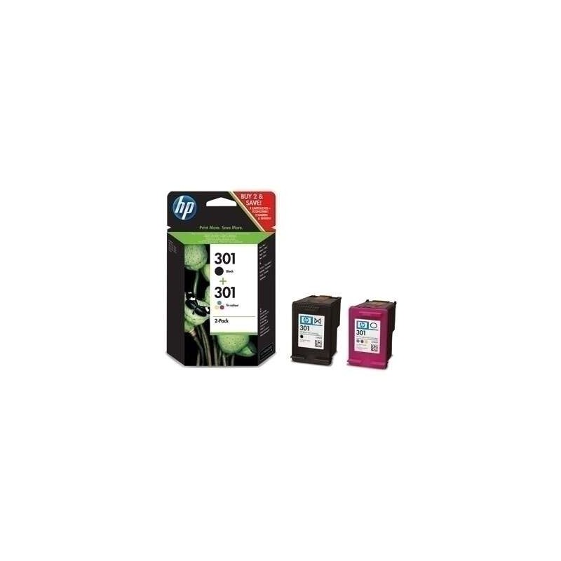 Tinta HP 301 N9J72AE Pack 2 Uds Black + Tricolor Tinta HP 301 N9J72AE Pack 2 Uds Black + Tricolor