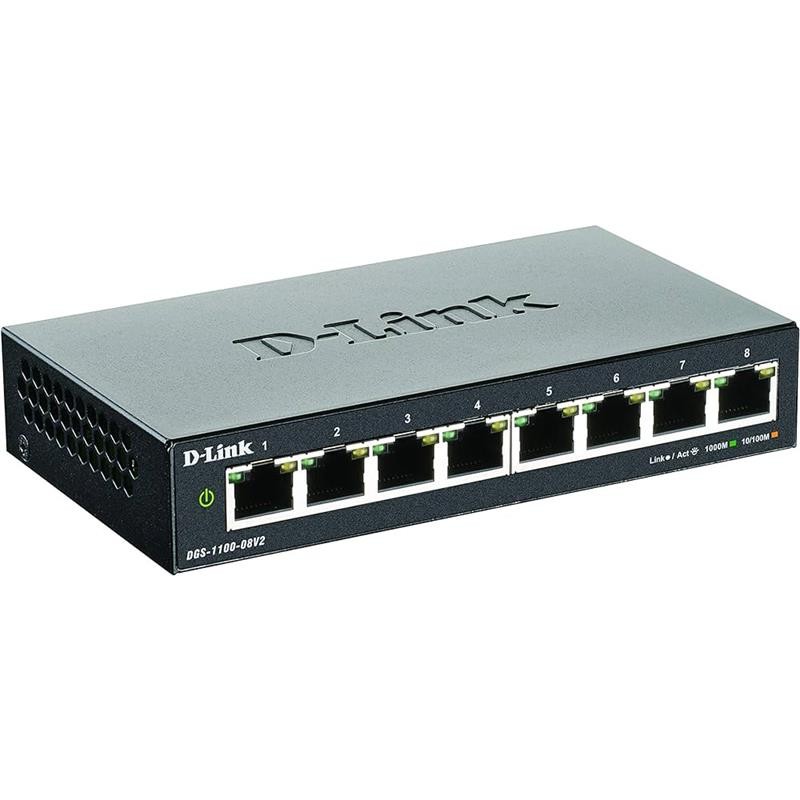 Switch D-Link Gigabit 8 Puertos DGS-1100-08V2/e Easysmart Gestionable Switch D-Link Gigabit 8 Puertos DGS-1100-08V2/e Easysmart Gestionable