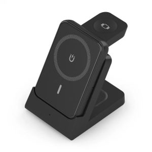 Base Cargador Aisens Smartphone/Apple Watch/Auriculares Wireless 15W Black