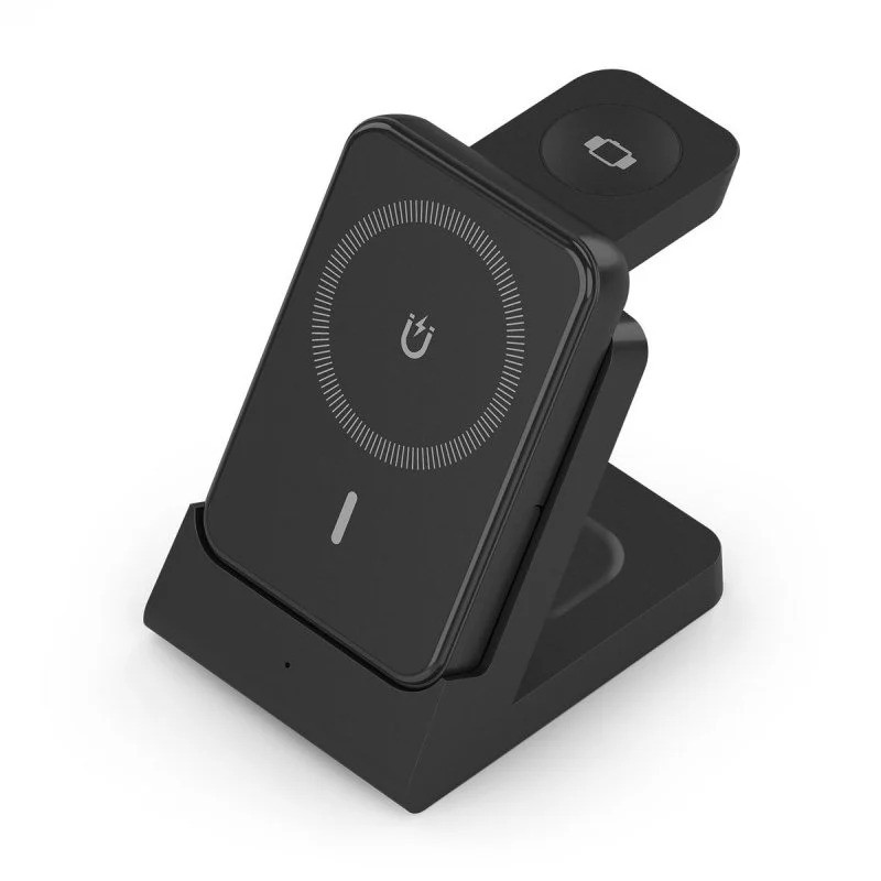 Base Cargador Aisens Smartphone/Apple Watch/Auriculares Wireless 15W Black