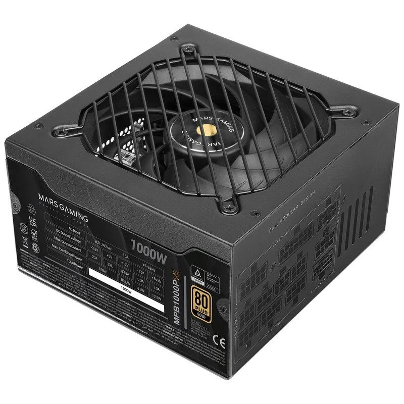 Fuente de Alimentación Mars Gaming Mbp 1000W 80+ Gold Modular Black