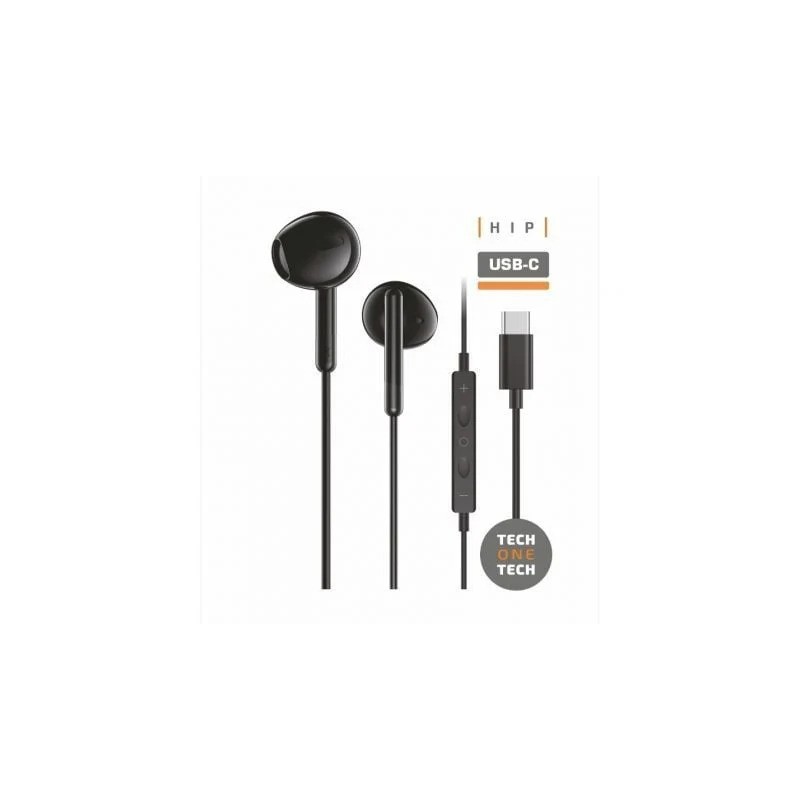 Auriculares + Micrófono Tech One Tech Ear USB-C Black