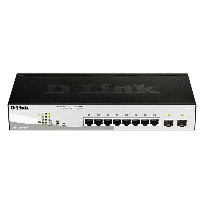 Switch D-Link Gigabit 10 Puertos DGS-1210-10P PoE