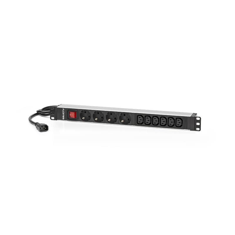 Pdu Tipo Regleta Salicru de 6 Tomas C13/C14 4 Tomas Sch/Sch con Interruptor