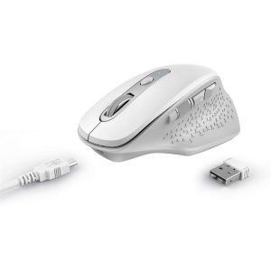 Ratón Trust Ozaa Ergonómico Recargable Wireless White