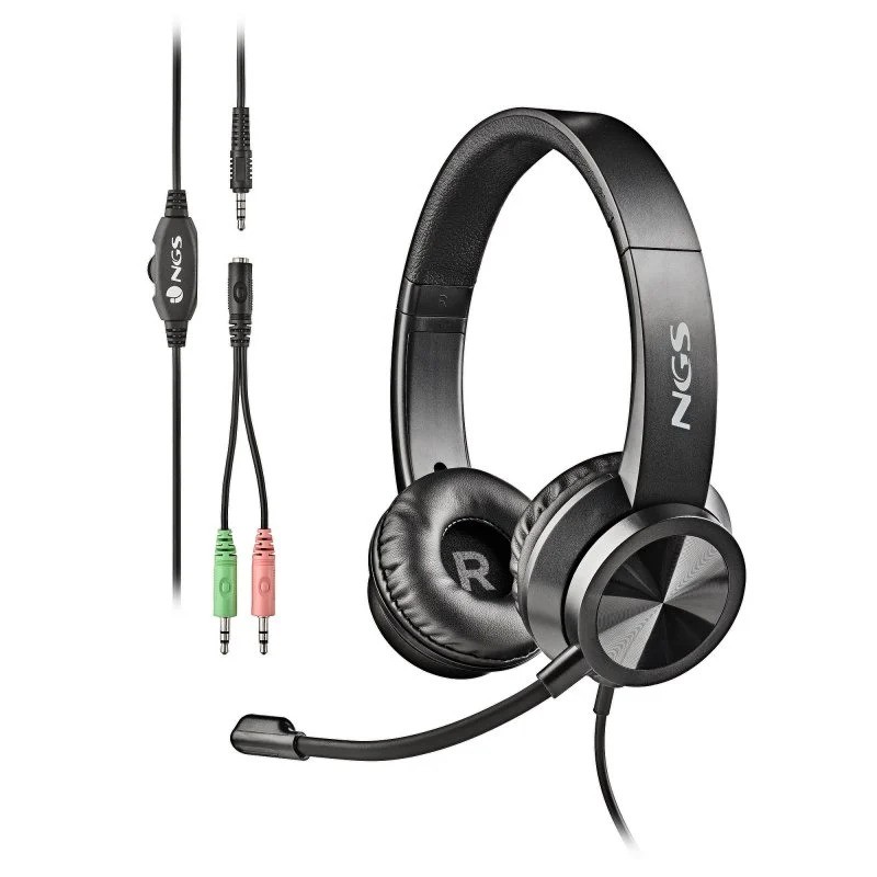 Auriculares + Micrófono NGS MSX11PRO Jack 3.5MM Black + Adaptador Doble Jack Auriculares + Micrófono NGS MSX11PRO Jack 3.5MM Black + Adaptador Doble Jack