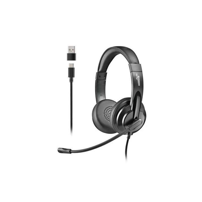 Auriculares + Micrófono NGS VOX605USBC Usb-a/C Black