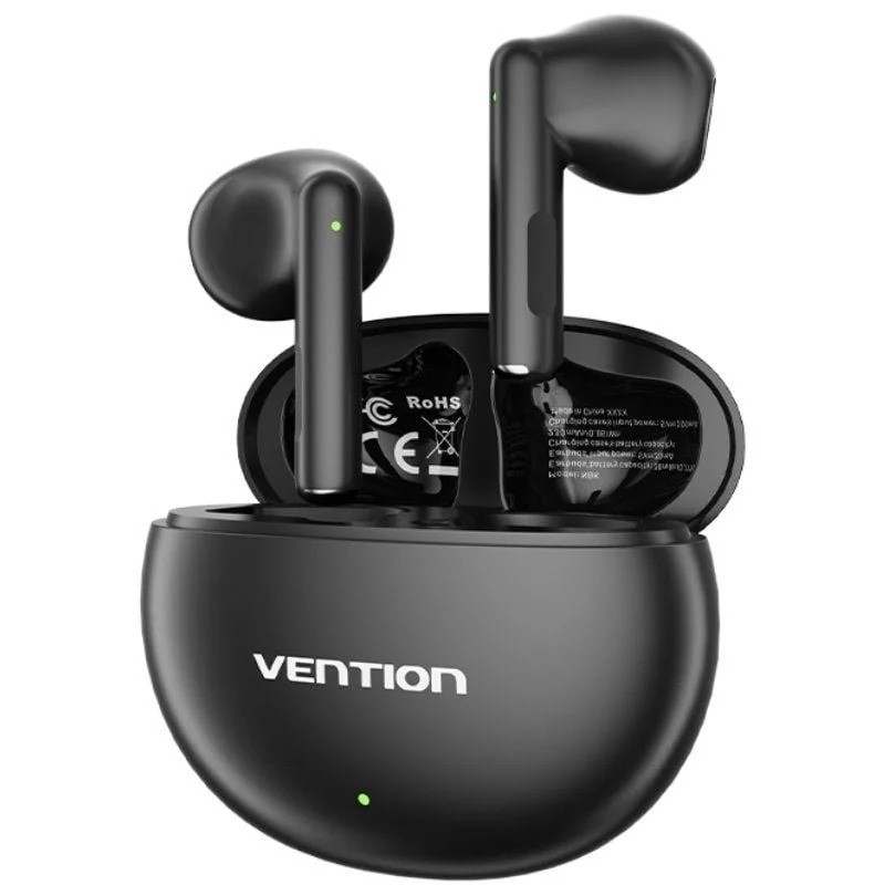 Auriculares Vention Elf 06 Bluetooth 5.3 Wireless 6 Horas Black