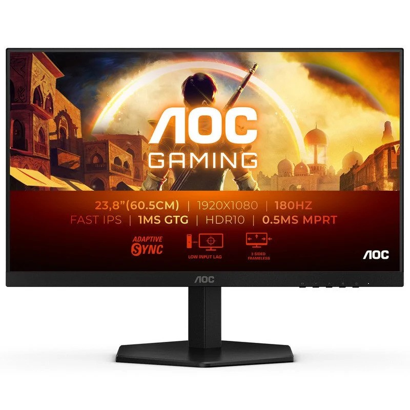 Monitor Gaming AOC 24 FHD IPS 180HZ HDMI DisplayPort Black