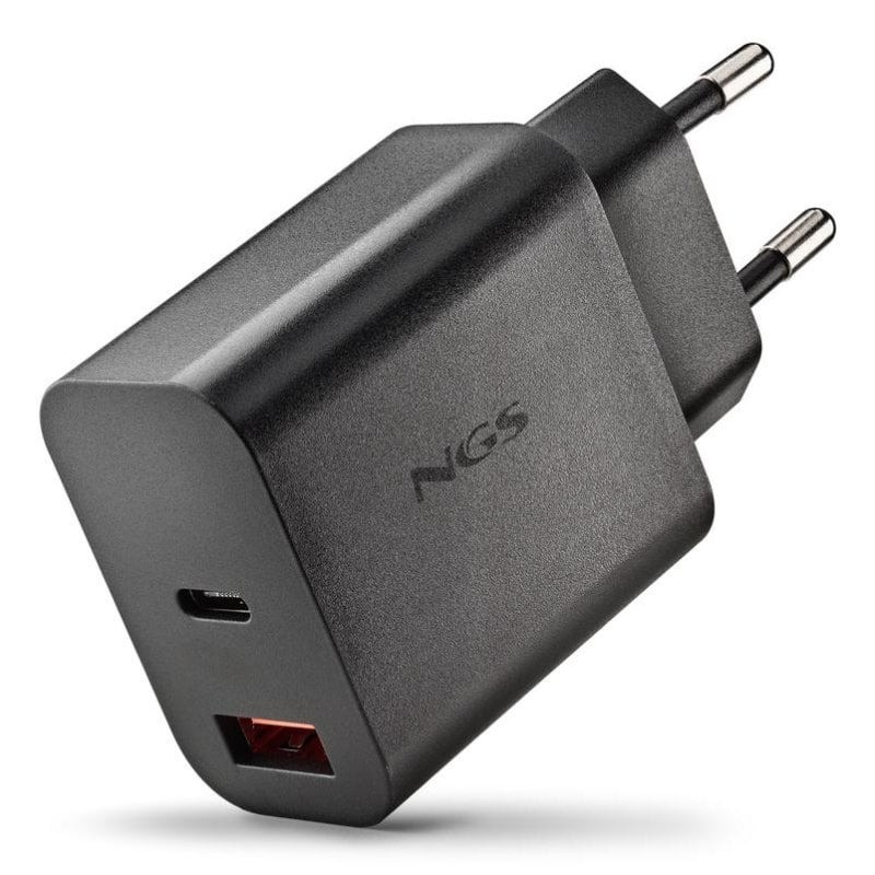 Cargador de Pared NGS Era Gan USB-C/Usb-a 20W Black