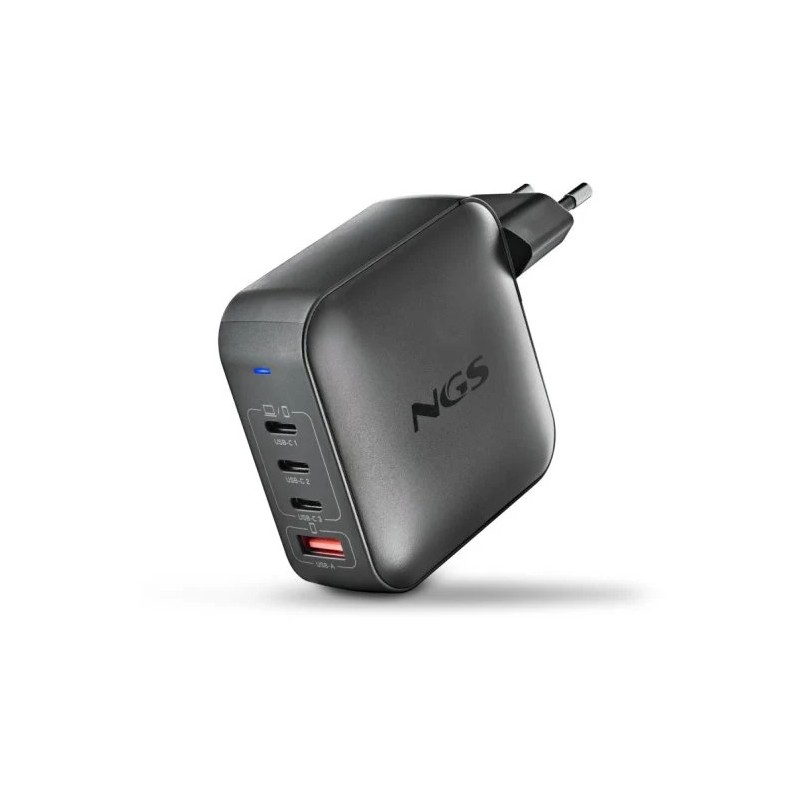 Cargador de Portátil NGS Bud Gan 3XUSB-C/Usb-a 165W Black