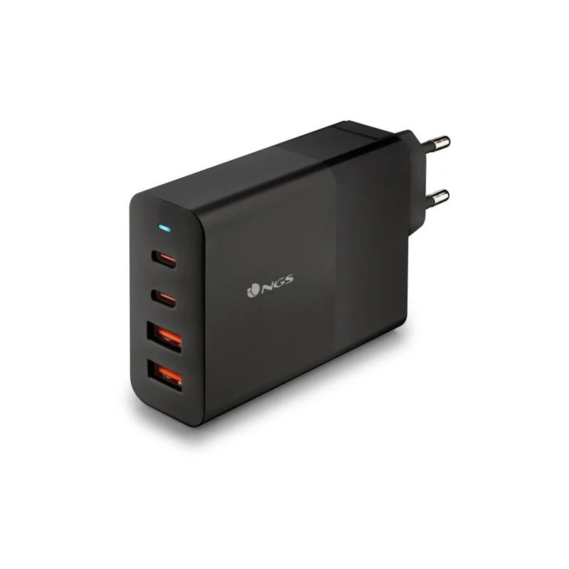 Cargador de Portátil NGS Bud Gan 2XUSB-C/X2USB-A 100W Black