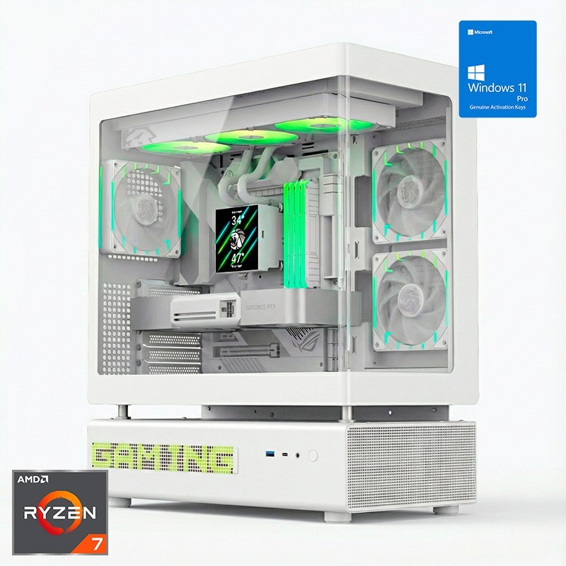 Ordenador Gaming N90 White RGB R7 9800X3D/32GB DDR5/SSD2TB NVMe/WiFi/R.liq/1050W/W11Pro