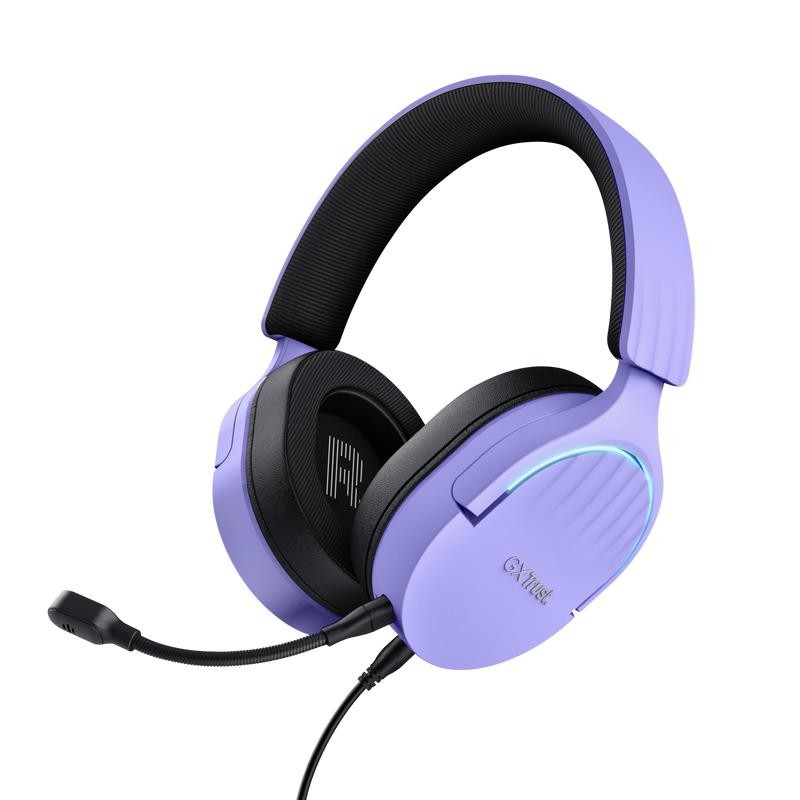 Auriculares + Micrófono Trust Gaming RGB Gxt 490P Fayzo Headset 7.1 Purple