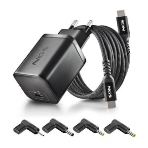 Cargador de Portátil Acer NGS Bud Gan USB-C 65W 4 Conectores + Cable 1.5M USB-C Black