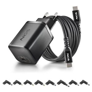 Cargador de Portátil ASUS NGS Bud Gan USB-C 65W 8 Conectores + Cable 1.5M USB-C Black
